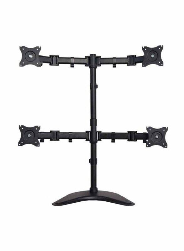 

Generic Quad Monitor Fully Adjustable Desk Free Stand, Black