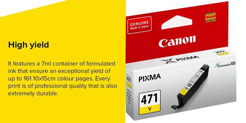 

Canon Pixma 471 Ink Toner Cartridge Yellow