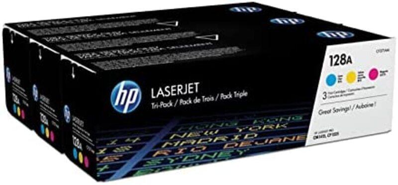 HP 3-Piece 128A Toner Cartridges Set Cyan/Yellow/Magenta