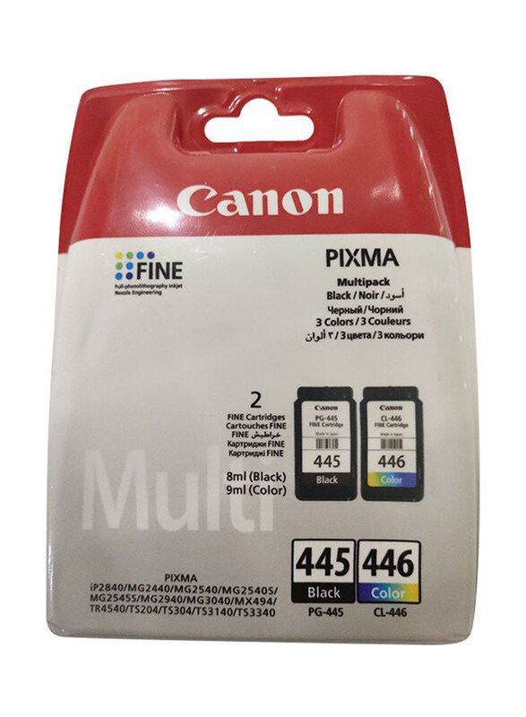 

Canon 445 Black & Tri-Colour 446 Pixma Ink Fine Cartridge Set, 2 Pieces