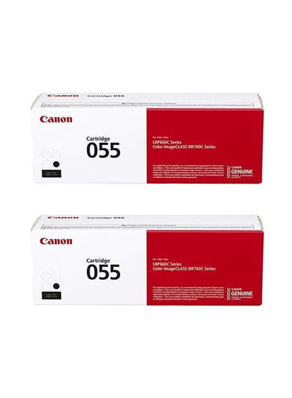 

Canon 055 Black Printer Toner Ink Cartridge, 2-Piece