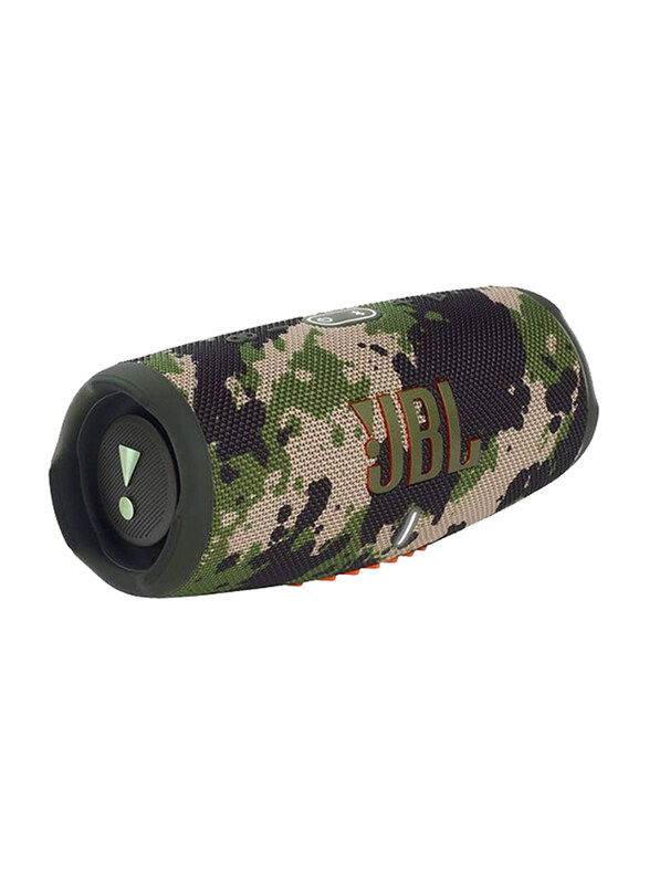 

JBL Charge 5 Built In Powerbank Powerful Pro Sound Dual Bass 20H Battery Waterproof Squad Portable Bluetooth Speaker, Camouflage