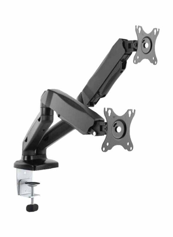 

Generic Skilltech Dual Monitor Thin Gas Spring Dual Monitor Arm, Black/Silver