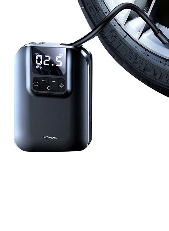 

Usams ZB215 Wireless Portable Electric Car Tire Inflator Air Pump, Black