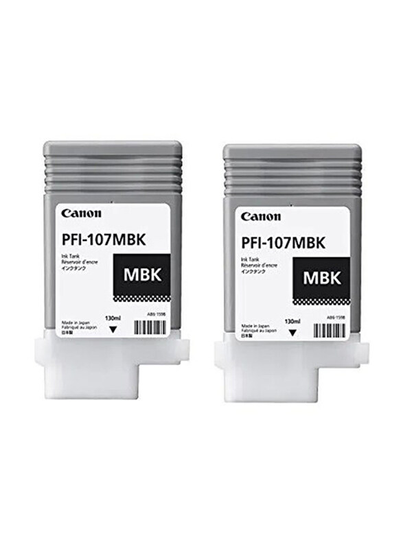 

Canon PFI-107MBK Black Ink Toner Cartridge, 2 Pieces