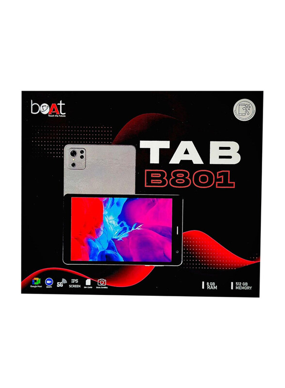 

Boat B801TAB 512GB Grey 8-inch Tablet, 16GB RAM, 5G