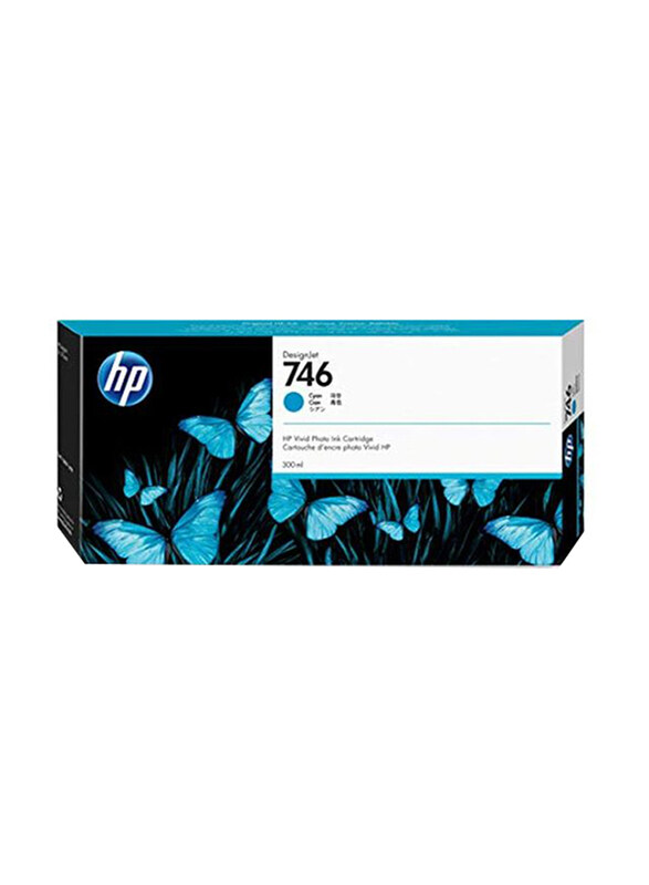 

HP 746 Cyan Designjet Ink Cartridge, P2V80A, 300ml