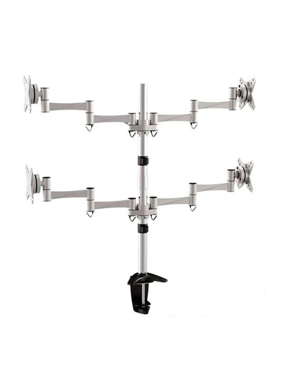 

Universal 4 Monitor TV Mount Stand, Silver/Black