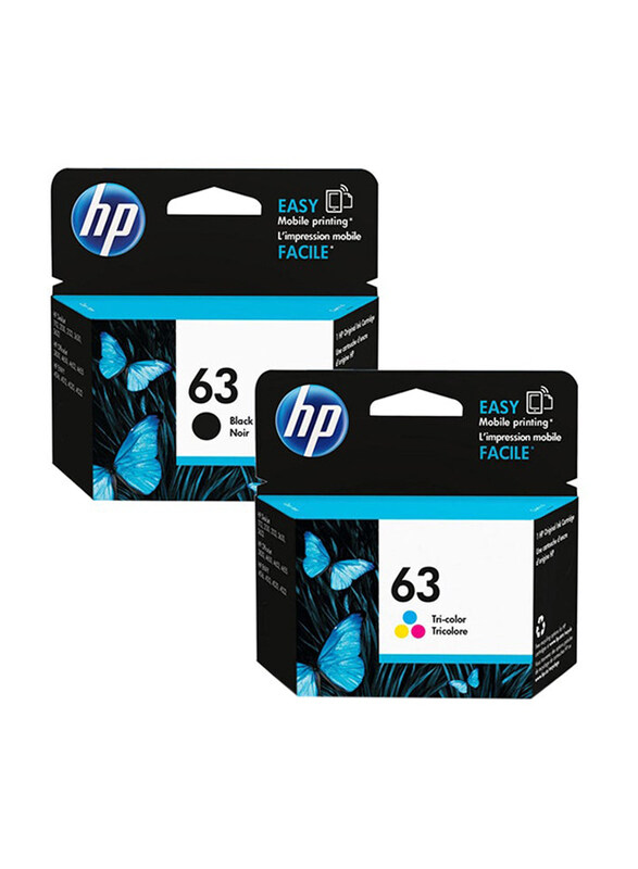 

HP 63 Multicolour Inkjet Printer Cartridge, 2 Pieces