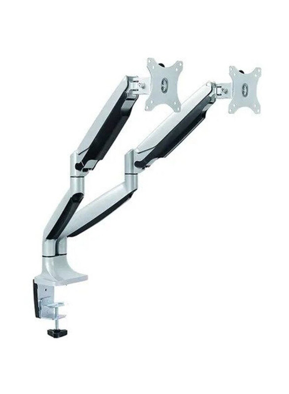 

Not Applicable Swivel Dual Arm Desk Mount for Below 32 Inch LED & LCD Flat Panel Monitor, Silver/Black