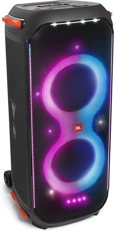 Partybox 710 Party Speaker With 800W Rms Powerful Sound - Built In Lights - Splashproof - Guitar & Mic Inputs Black