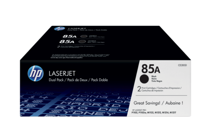 

HP 2-Piece 85A Original LaserJet Toner Cartridges Black