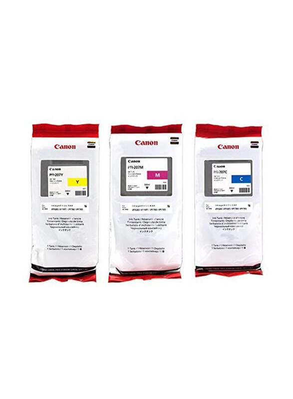 

Canon 3-Piece PFI 207Y/PFI 207M/PFI 207C Ink Cartridge
