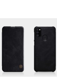 Qin Series Crazy Horse Texture Horizontal Flip Leather Case With Card Slot For Galaxy M30s Black
