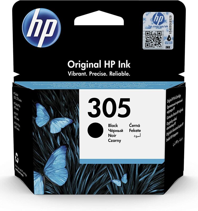 HP 305 3Ym61Ae Ink Cartridge, Compatible With Hp Deskjet 2300, 2700, Hp Deskjet Plus Series 4100, Hp Envy 6000 Series, Hp Deskjet Envy Pro 6400 Series Black