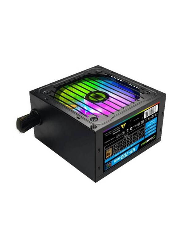 

Gamemax Power Supply, 700W, VP700-RGB, Black