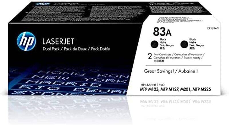 

HP Pack Of 2 83A Toner Cartridge For LaserJet Black