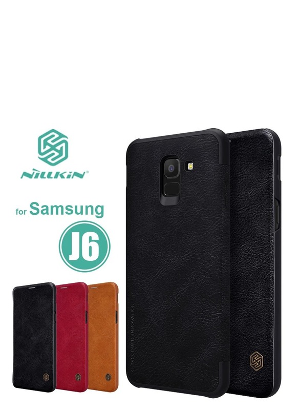Chin Series Flip Leather Case Luxury Cell Phone with Card Slot Cover For Samsung Galaxy J6