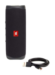 Jbl Flip 5 Portable Waterproof Speaker, JBLFLIP5BLK, Black