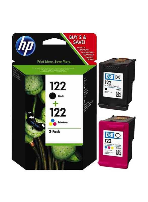 

HP 122 Black and Tri-Colour Inkjet Print Cartridges, 2 Piece