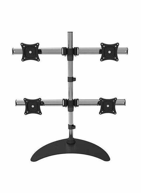 

Generic Quad Monitor Adjustable TV Stand, Grey/Black