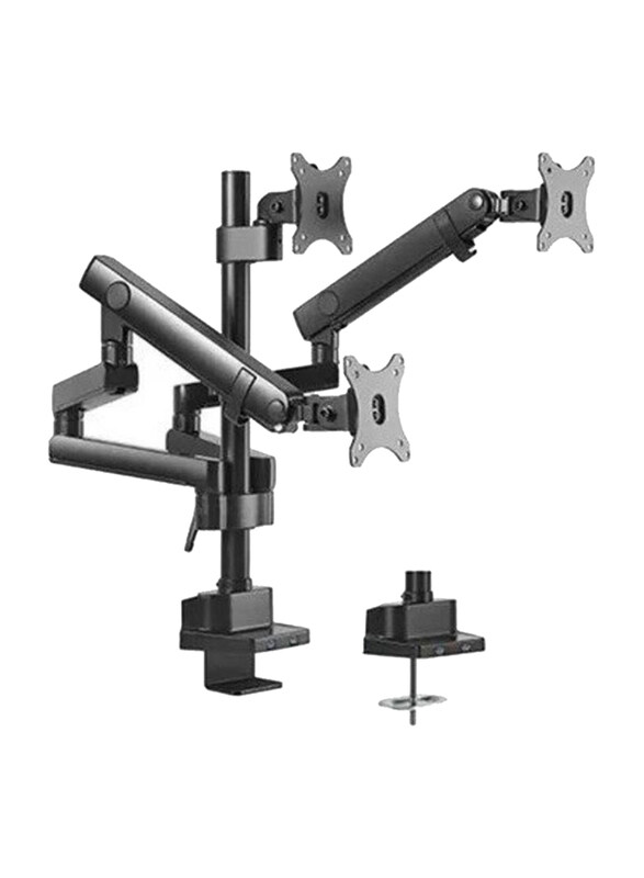 

Universal Triple Arm Monitor Desk Mount With USB Port Below 32 Inch, Black