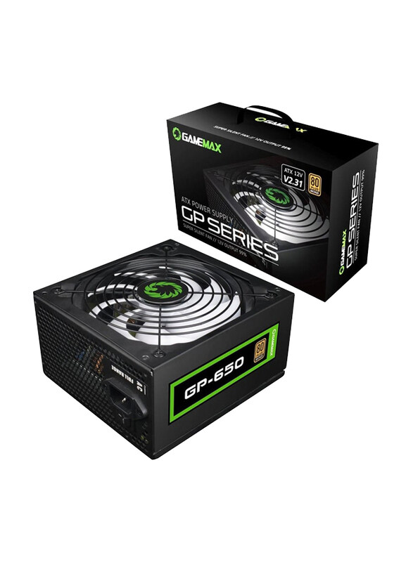 

Gamemax GP-650 Elegant PSU Casing with White Flat Cables, Black