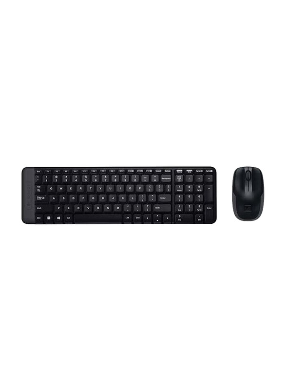 Logitech MK220 Space-Saving Wireless English/Arabic Keyboard and Mouse Combo, Black