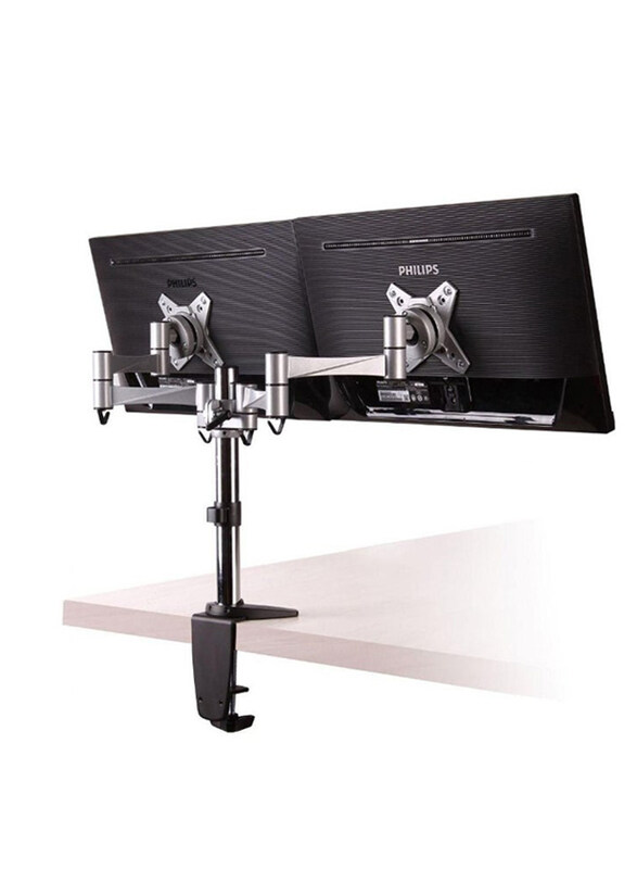 

Universal Dual Monitor Adjustable Desk Mount, Black