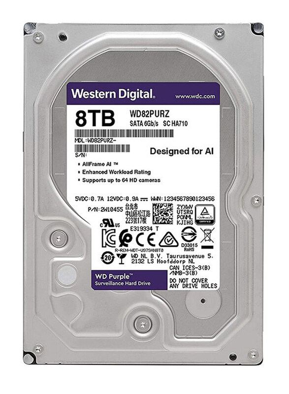 

Western Digital SATA Surveillance Internal Hard Drive, Purple/Silver