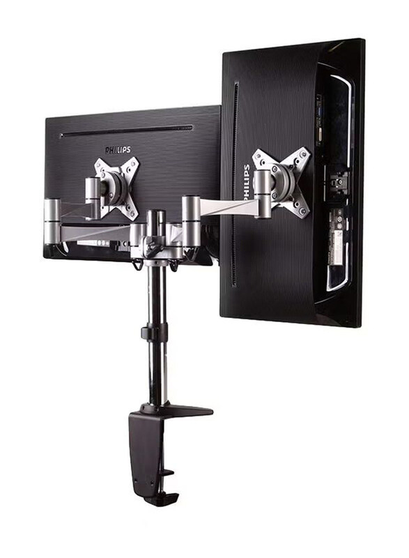 

Universal Dual Monitor Arms Fully Adjustable Desk Mount Stand, Black