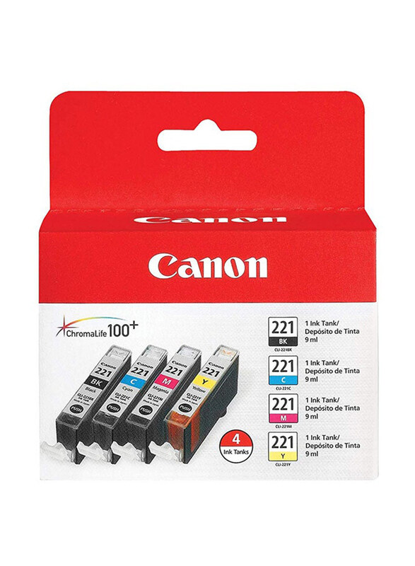 

Canon 221 Multicolour Chromalite 100 Plus Ink Toner Cartridge, 4 Pieces