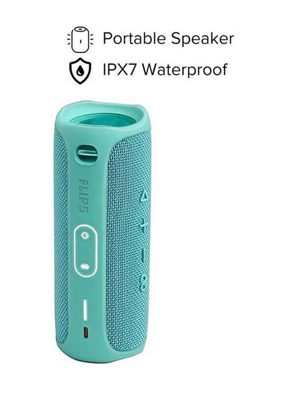 Jbl Flip 5 Portable Waterproof Speaker, JBLFLIP5TEAL, Teal