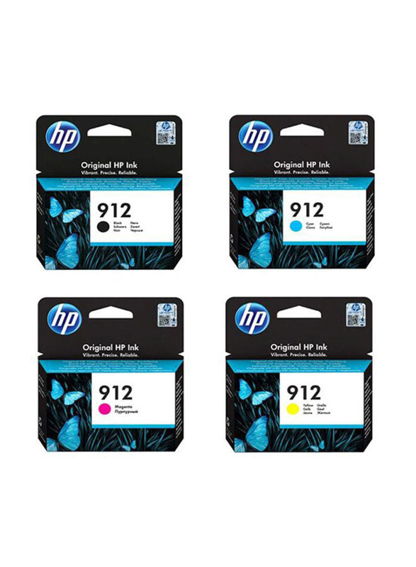 

HP 912 Black/Cyan/Magenta/Yellow InkJet Toner Cartridge, 4 Pieces