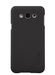 Samsung Galaxy E7 Frosted Hard Shield Phone Case Cover with Screen Protector Black