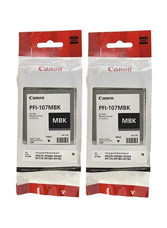 

Canon PFI-107 Matte Black Ink Toner Cartridge, 2 Piece