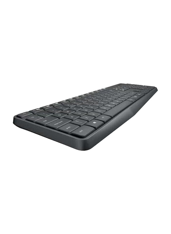 Logitech MK235 2.4 Ghz Wireless English/Arabic Keyboard and Mouse Combo, Grey