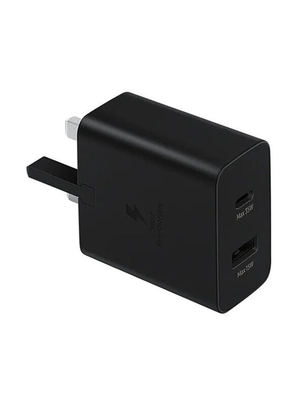 

Samsung 35W Super Fast Charging PD Power Adapter Duo Wall Charger, USB Type-C to USB Type-A Charging Ports, Black