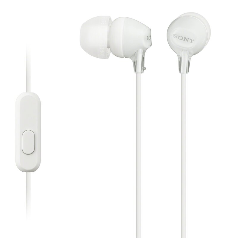 MDR-EX15AP In-ear Wired Headphones with Mic and Line Control White