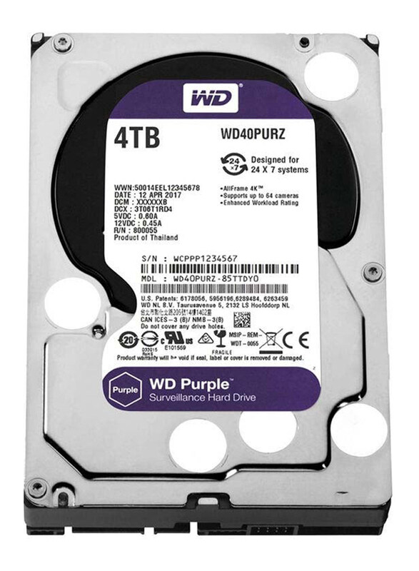 

Western Digital 4TB Surveillance Hard Disk Drive, Silver