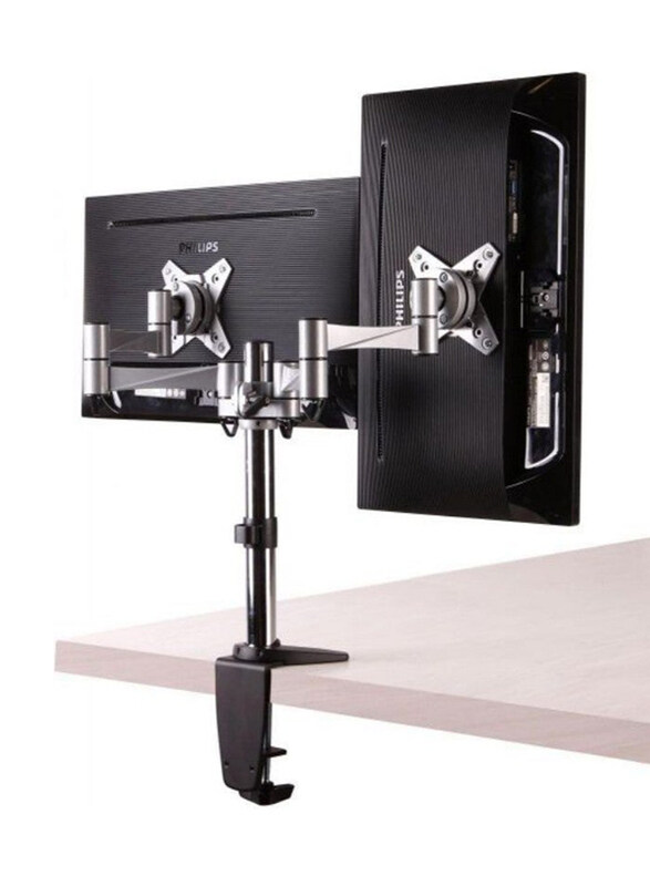 

Universal Dual Arm Fully Adjustable Desk Mount Stand, Black