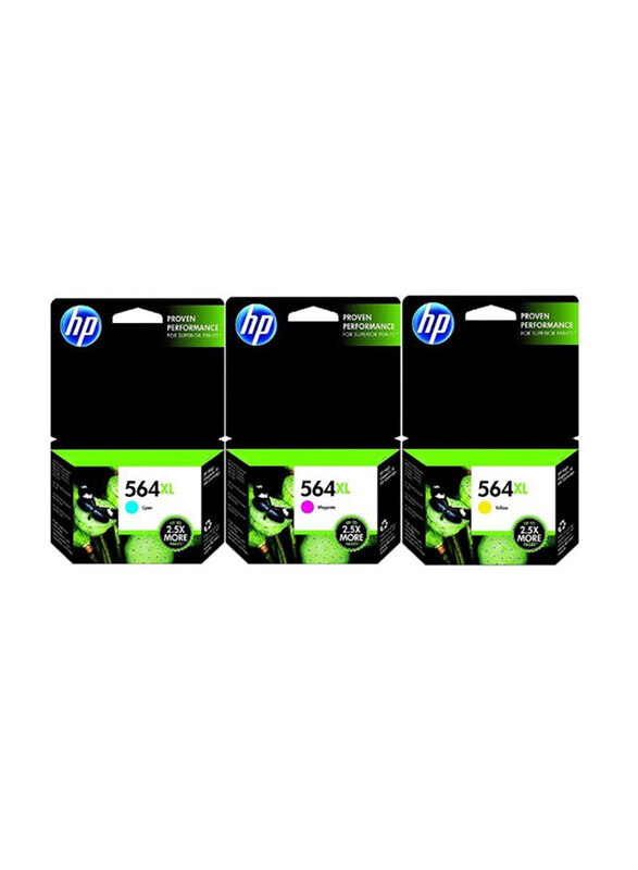 

HP 564XL Cyan/Magenta/Yellow High Capacity Ink Cartridge Set, 3 Pieces