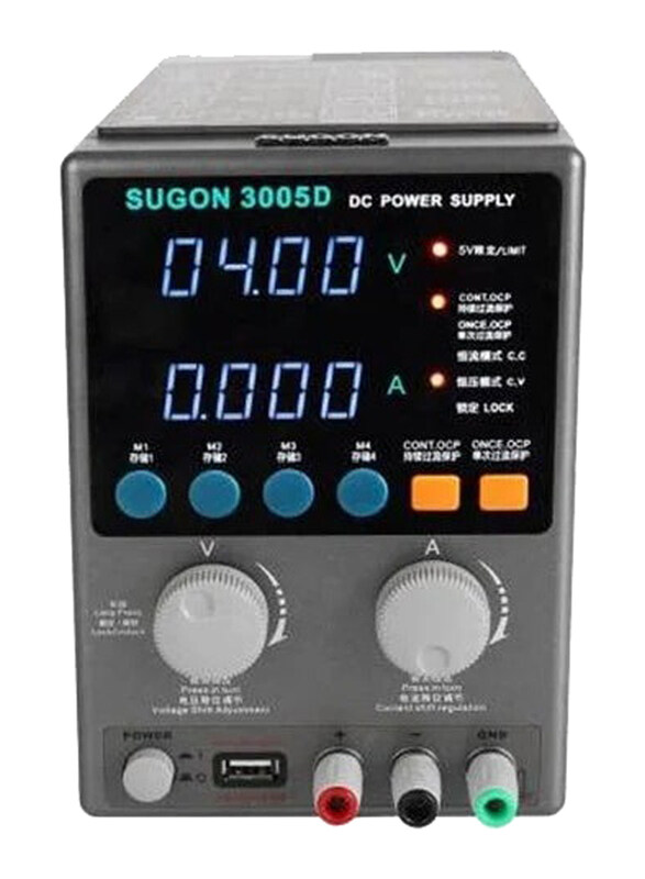 

Generic SUGON 30V 5A Adjustable 3005D DC LED Power Supply, Grey/Black