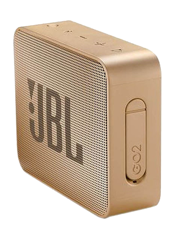 Jbl Go 2 Wireless Portable Bluetooth Speaker, JBLGO2CHAMPAGNE, Gold