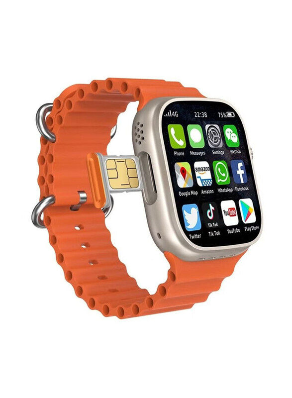 

Modio 4G Ultra Max 2.2 Inch Smartwatch with Touch Screen, Orange