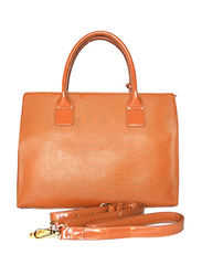 Paris Hilton Zipper PU Leather Handbag with Shoulder Strap for Women, A21012-PH, Brown