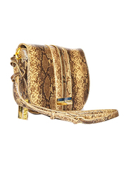 Paris Hilton Handbag with Shoulder Strap for Women, N30196-PH, Dark Brown