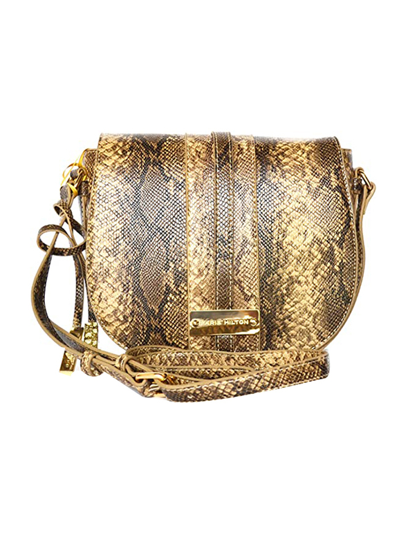 Paris Hilton Handbag with Shoulder Strap for Women, N30196-PH, Dark Brown