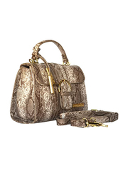 Paris Hilton Zipper Pocket Magnetic PU Leather Handbag with Shoulder Strap for Women, A21015-PH, Dark Olive