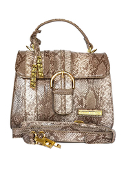 Paris Hilton Zipper Pocket Magnetic PU Leather Handbag with Shoulder Strap for Women, A21015-PH, Dark Olive